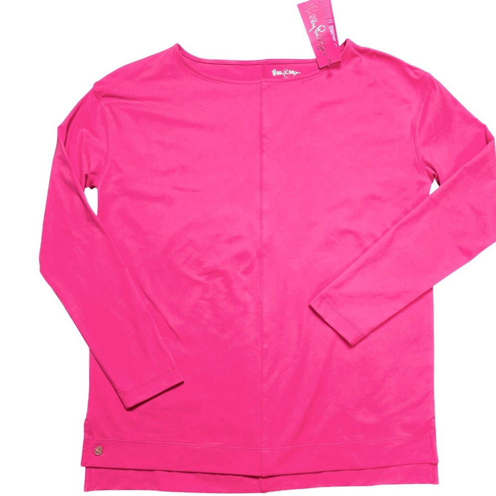 Lilly Pulitzer Women's XS Karessa UPF 50+ Top Roxie Pink Downtime Jersey NWT‎